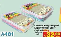 LİCO RİCO KARIŞIK MEYVELİ EKŞİLİ YUMUŞAK ŞEKER ÇEŞİTLERİ